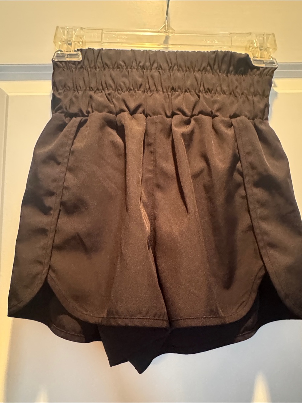 Women’s Black Athletic Shorts with High Elastic Waist